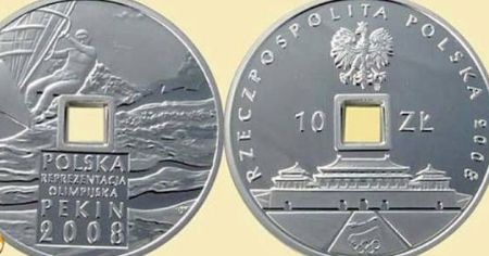 The Polish zloty coin of 10, dedicated to the 2008 Olympics in Beijing